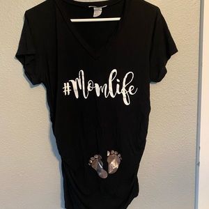 Bundle maternity shirts, L, grey, white with strips, teal